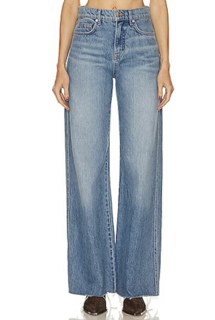 Veronica Beard Taylor High Rise Wide Leg in Bright Lakeshore 26